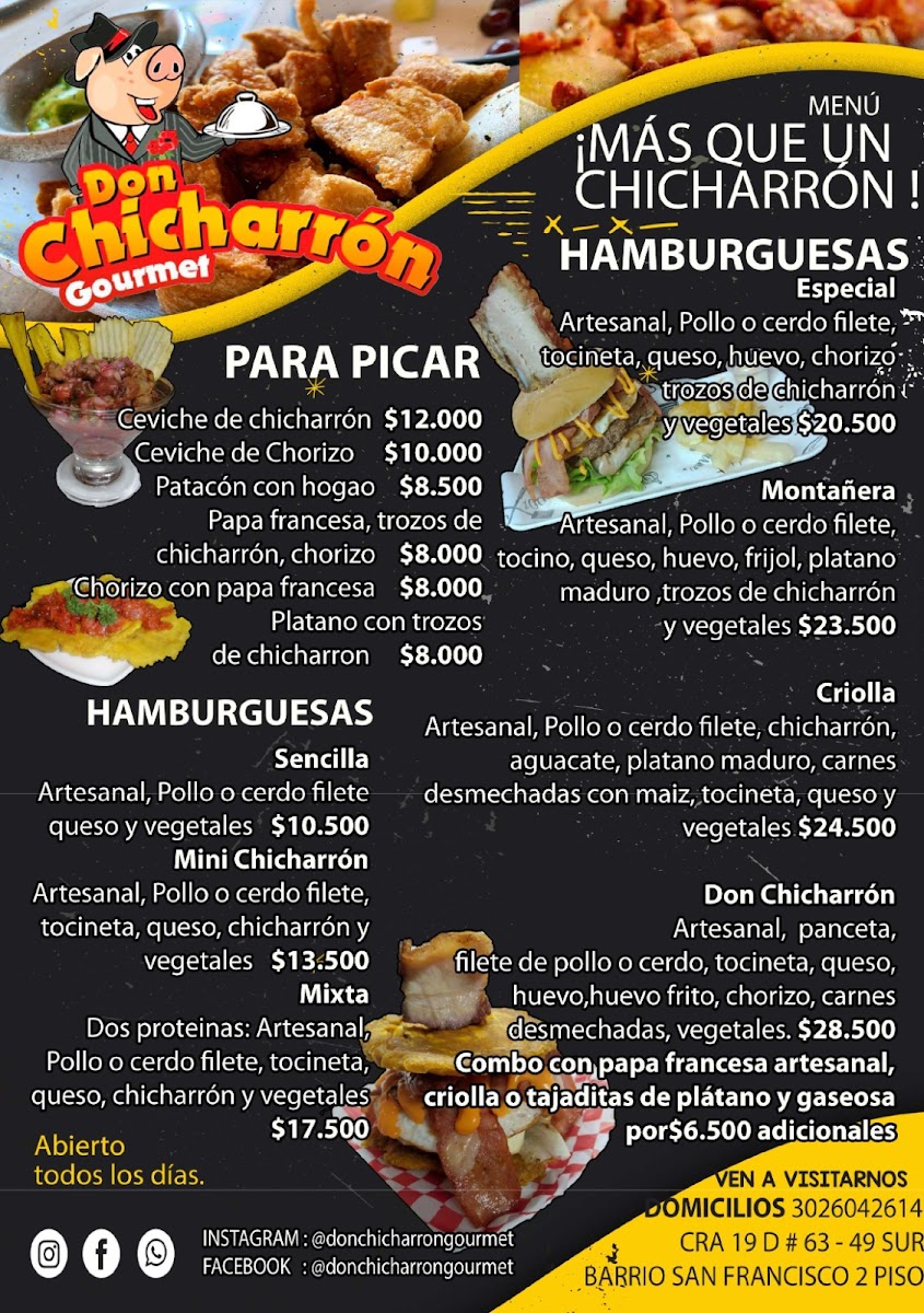 Don chicharrón gourmet Menu 4