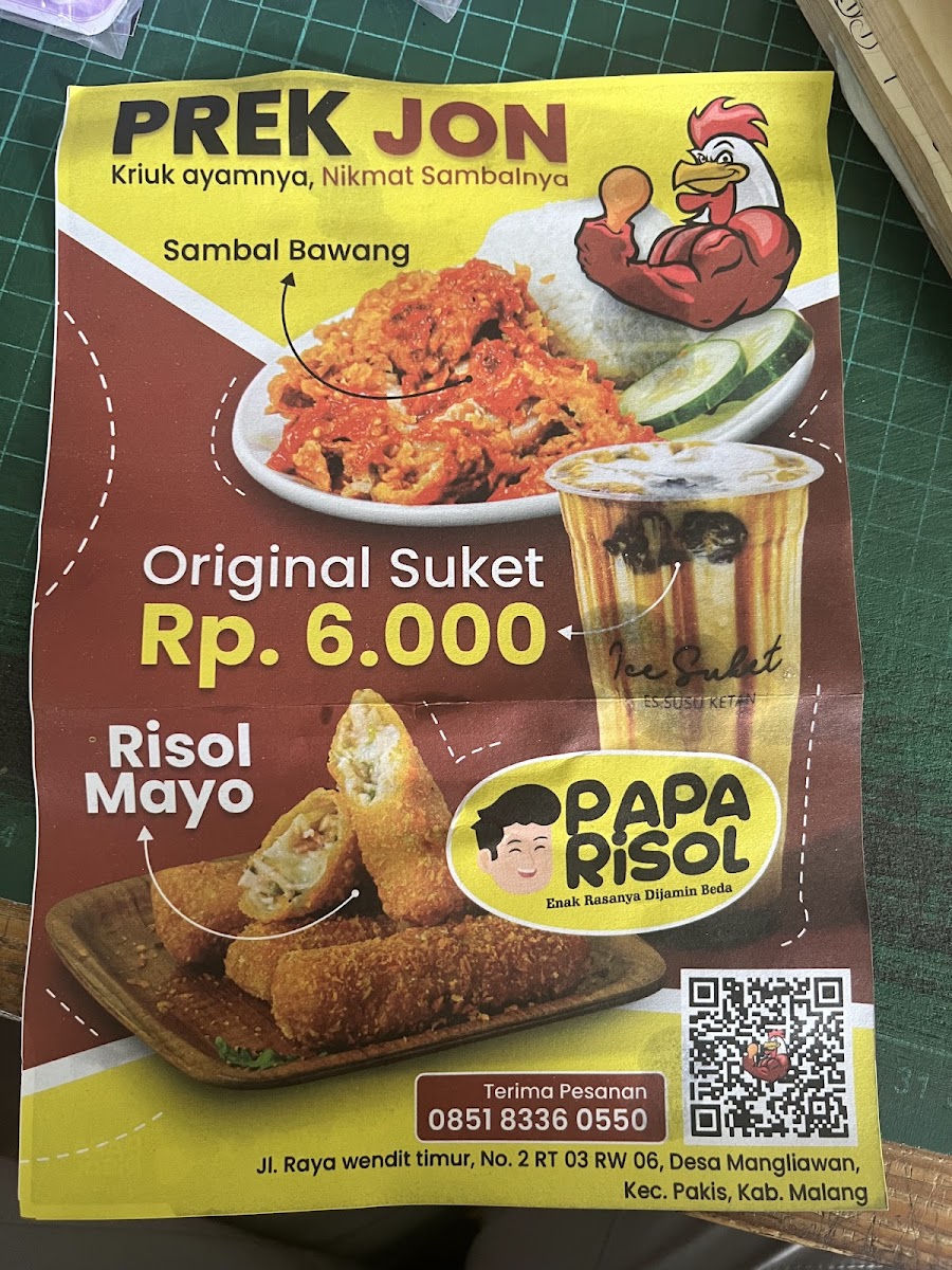 Geprek Jon x Papa Risol Wendit Menu 5