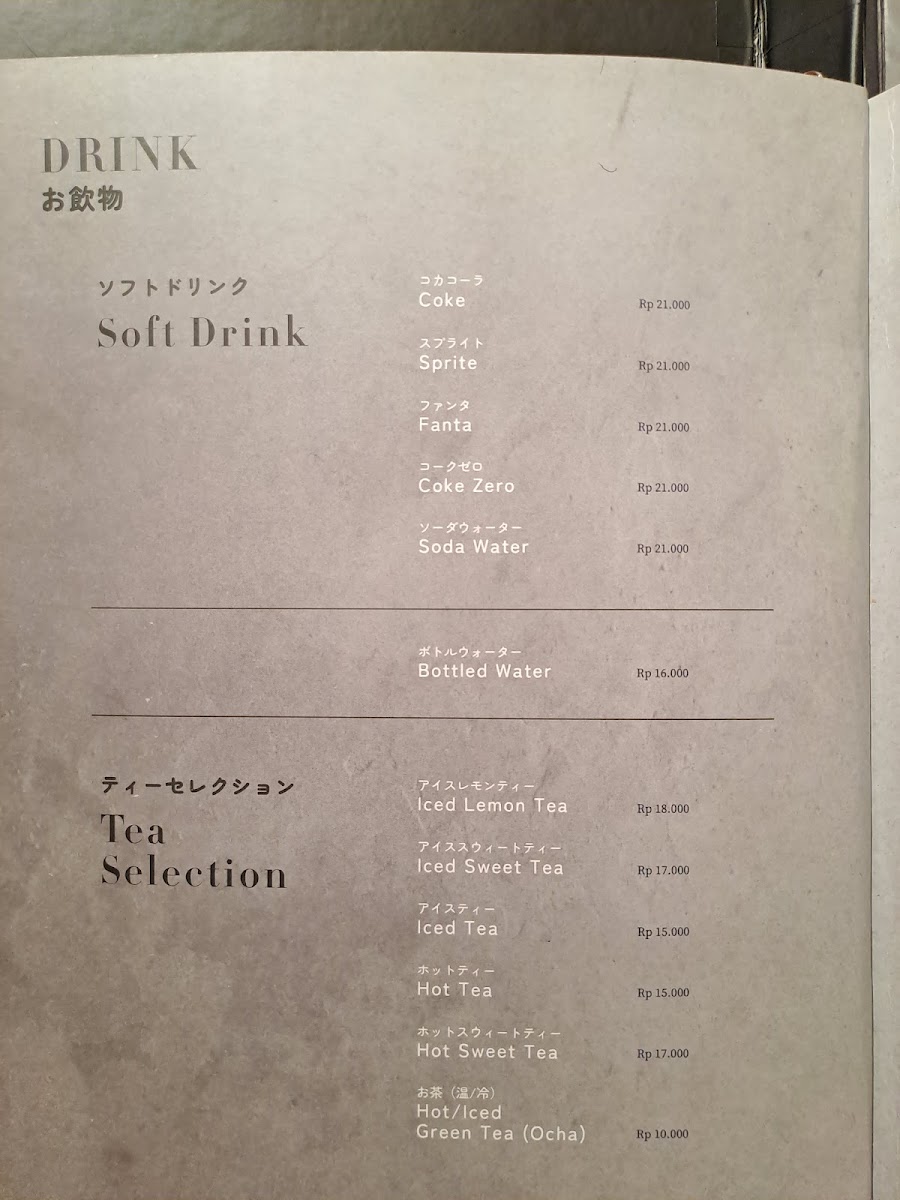 Sushi Tei Senayan City Menu 1