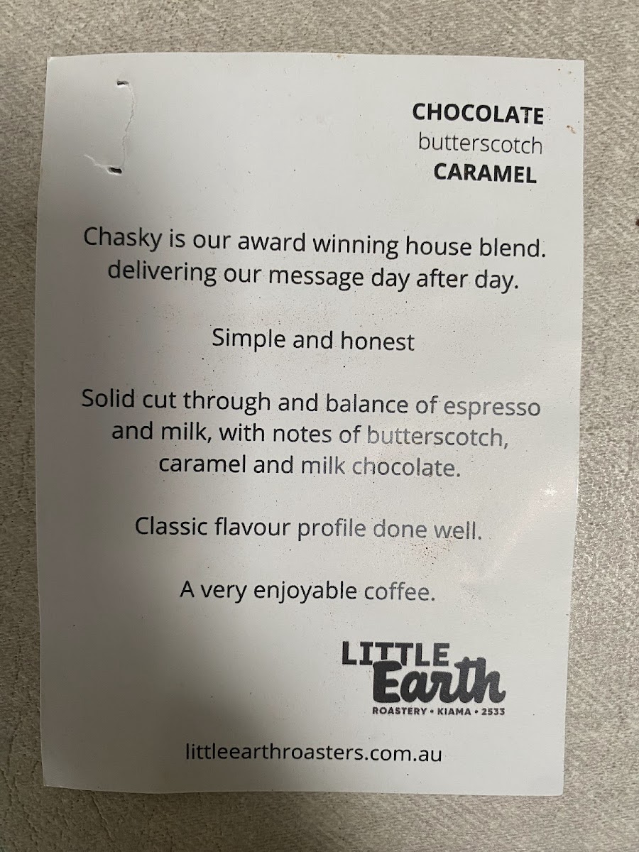 LITTLE EARTH COFFEE Menu 4