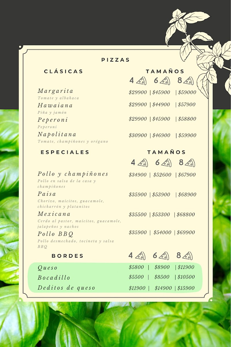 Basílico Pizzería Menu 3