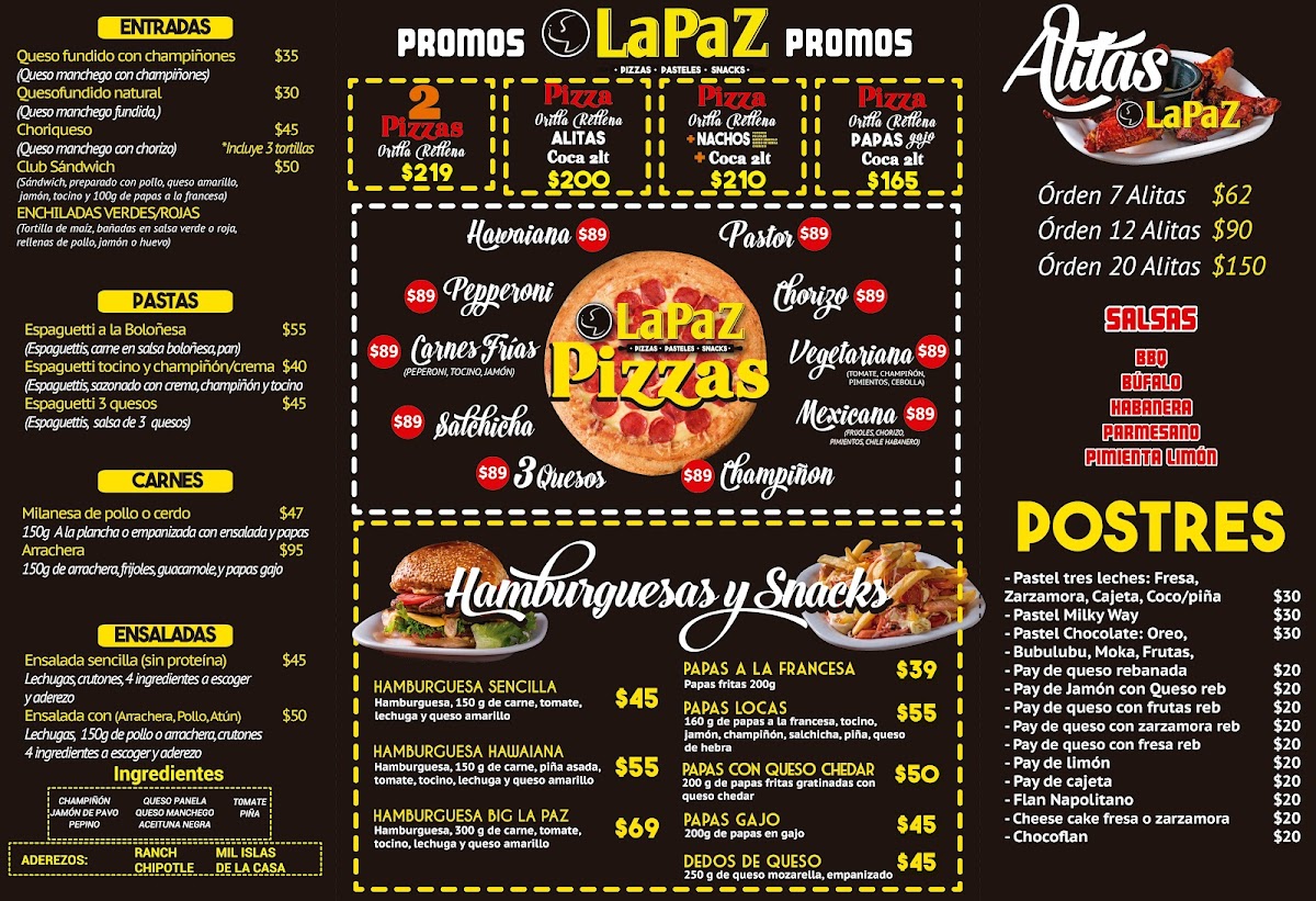 Pizzería La Paz Casa Blanca Menu 1
