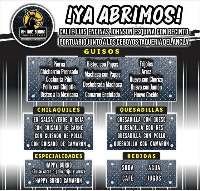Ah que burro Menu 1