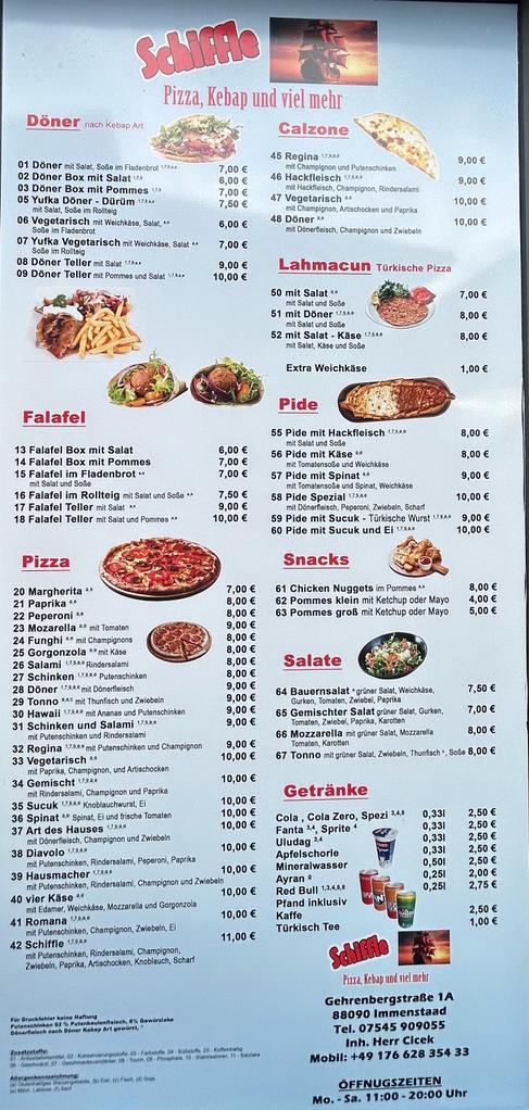 Schiffle Cicek Pizza & Kebap Menu 3