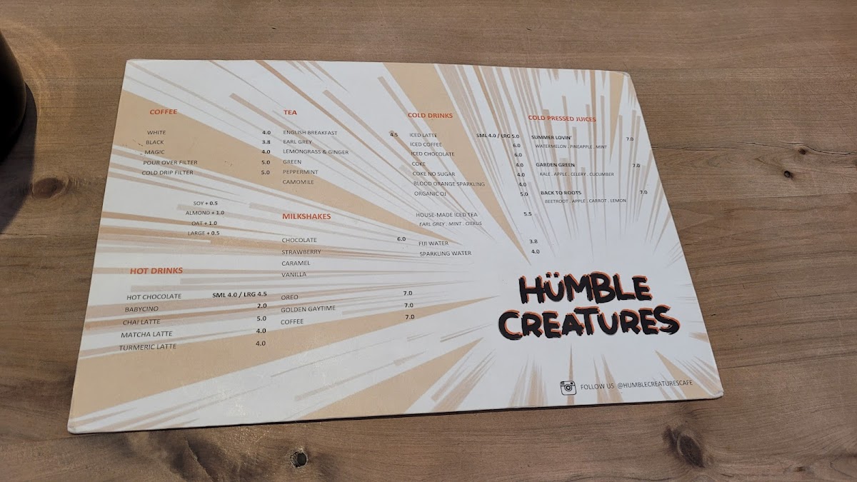 Humble Creatures Menu 8