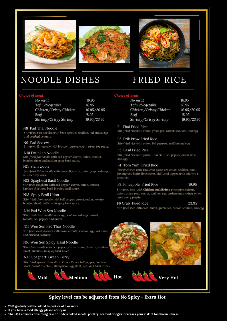 Pad Thai Noodle Restaurant Menu 3