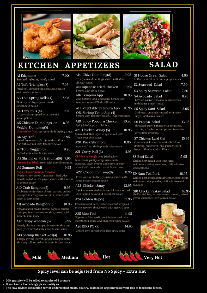 Pad Thai Noodle Restaurant Menu 4