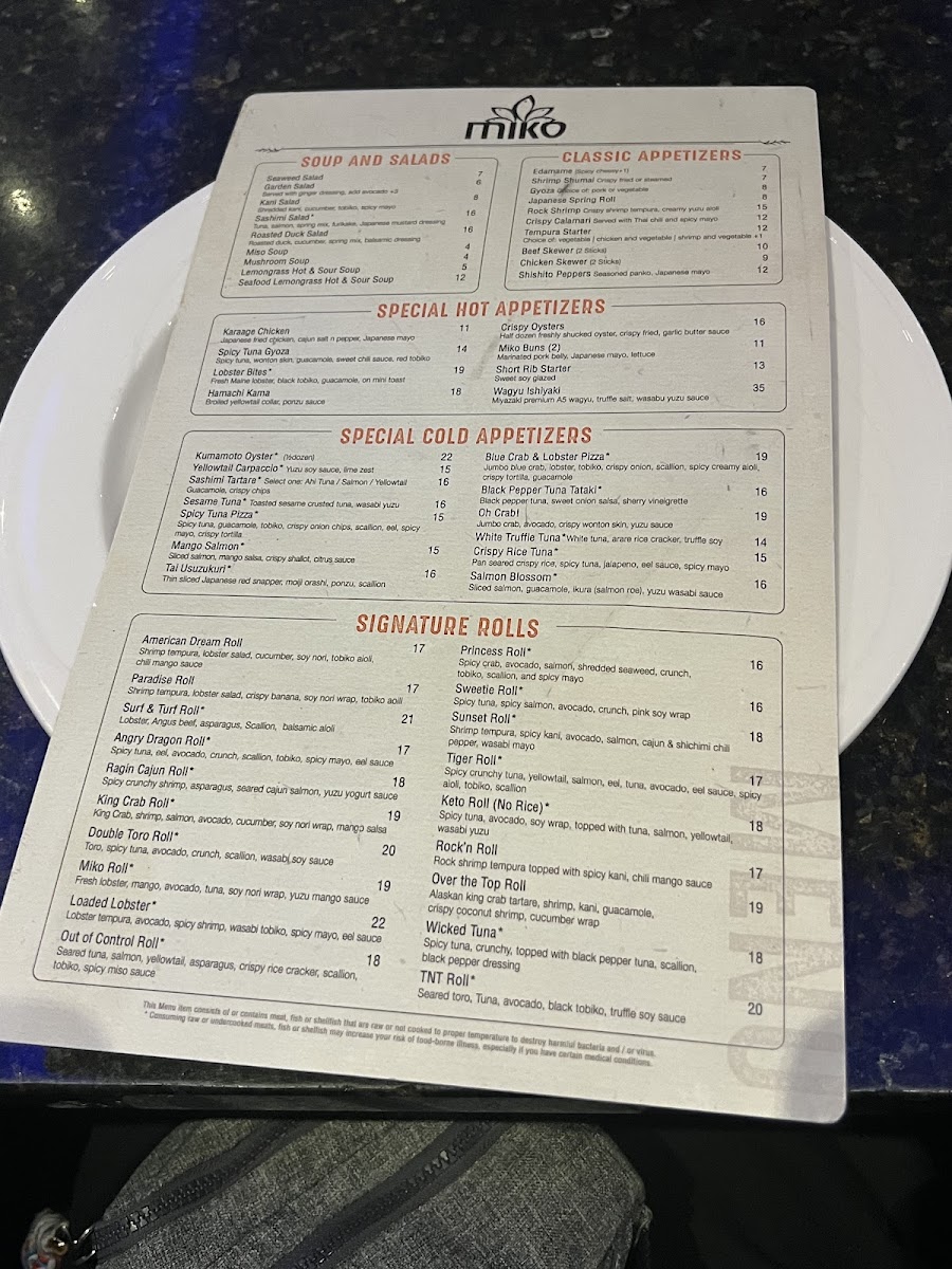 Miko Plainview - Sushi & Hibachi Menu 2