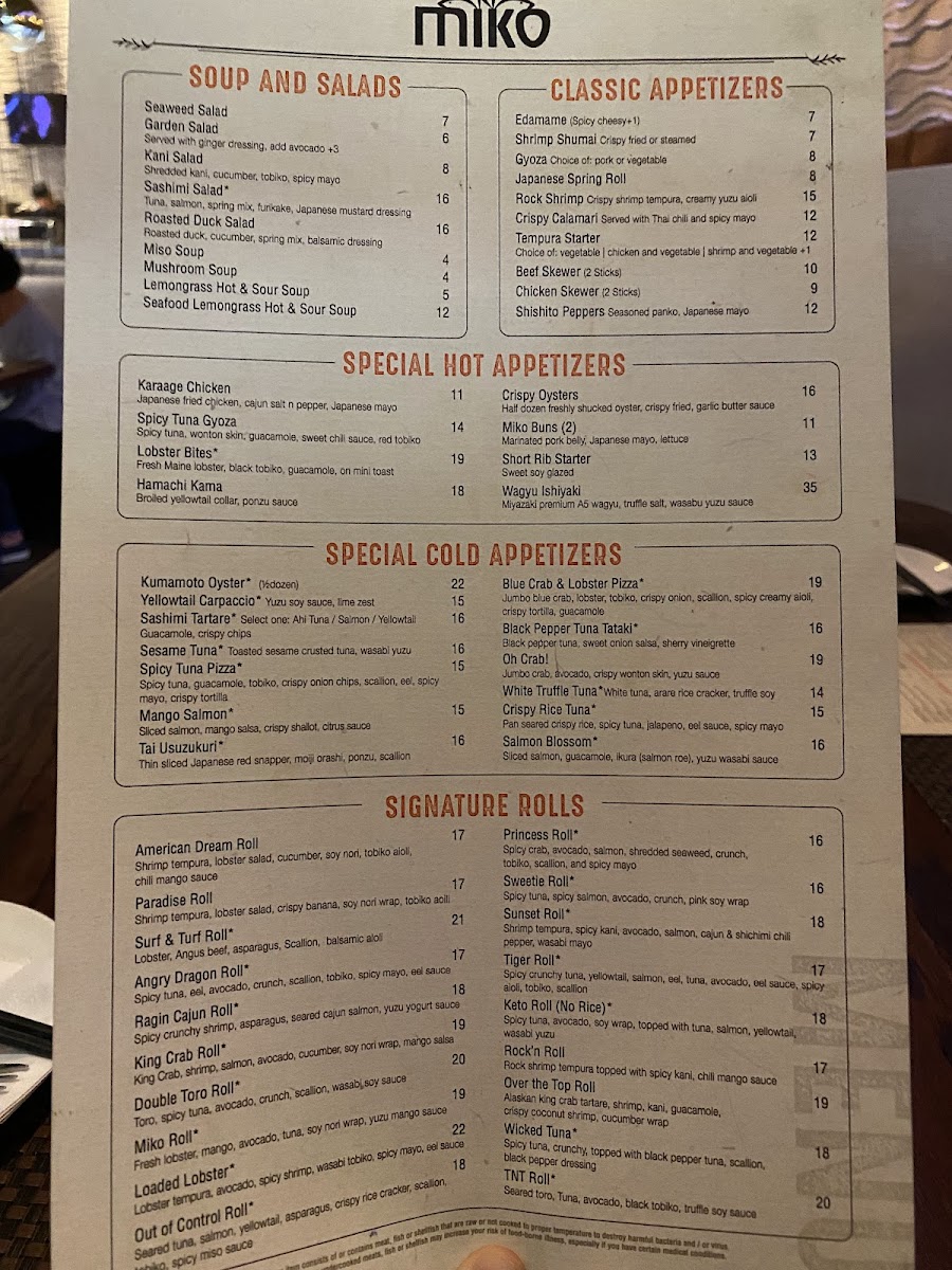 Miko Plainview - Sushi & Hibachi Menu 5