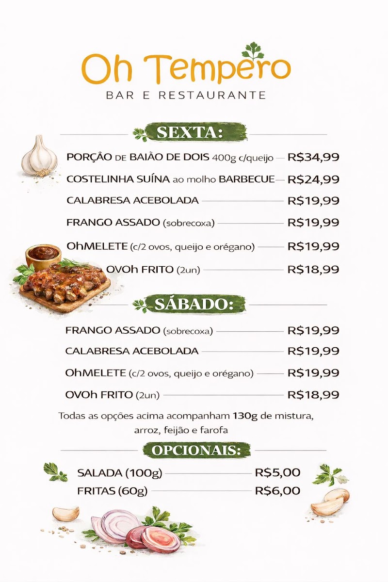 Oh Tempero Bar & Restaurante Menu 2