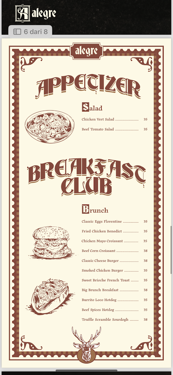 Alegre Coffee Sidoarjo Menu 1