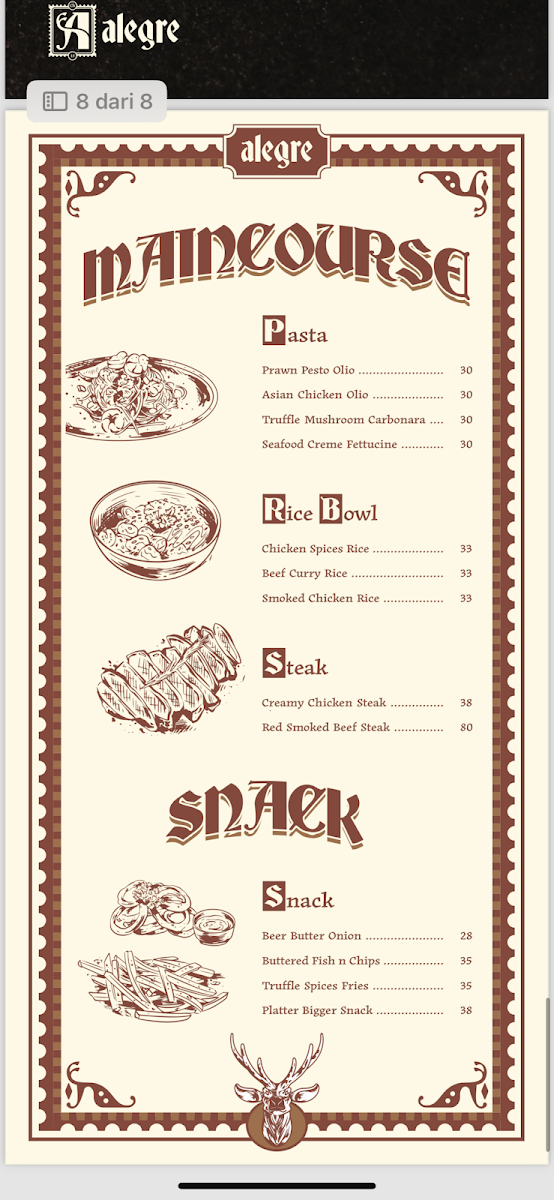 Alegre Coffee Sidoarjo Menu 2
