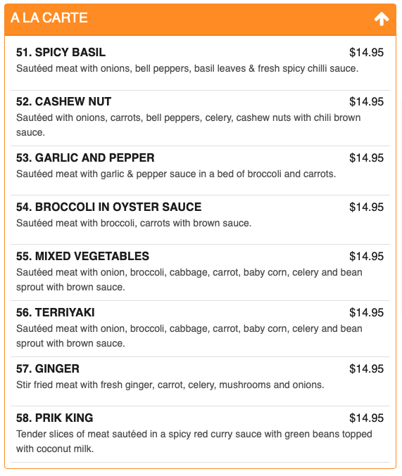 Chao Praya Thai Food Menu 3