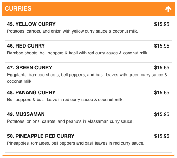 Chao Praya Thai Food Menu 4