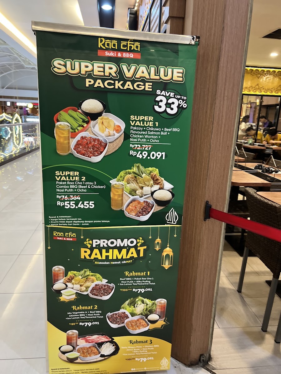 Raa Cha Suki & BBQ Mall Ciputra Menu 1