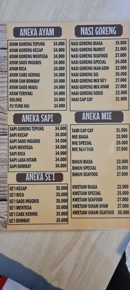 Depot EMIRA Menu 1