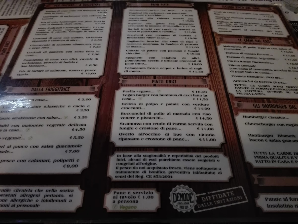 Démodé Menu 5
