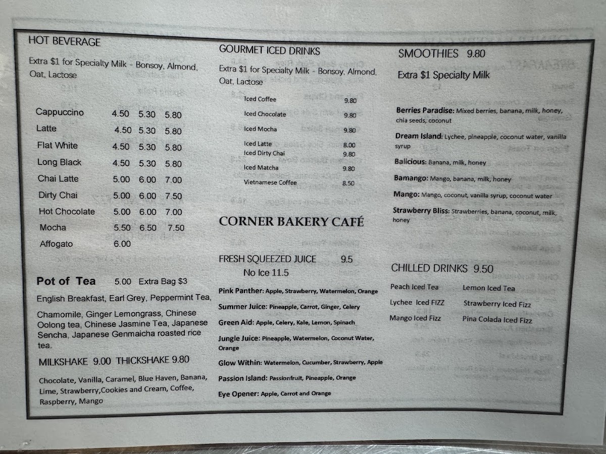 Corner Bakery Cafe Menu 10