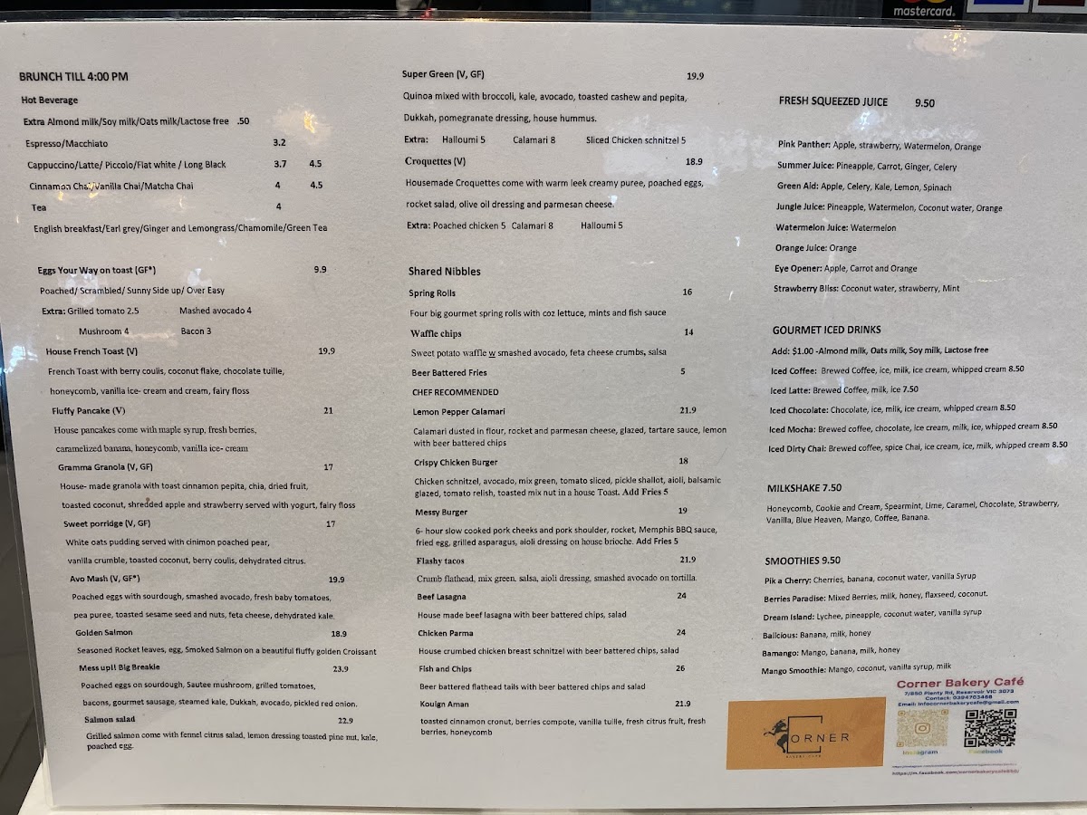 Corner Bakery Cafe Menu 3