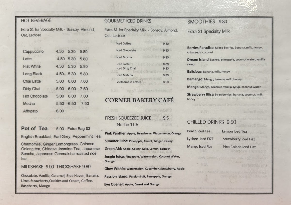 Corner Bakery Cafe Menu 9
