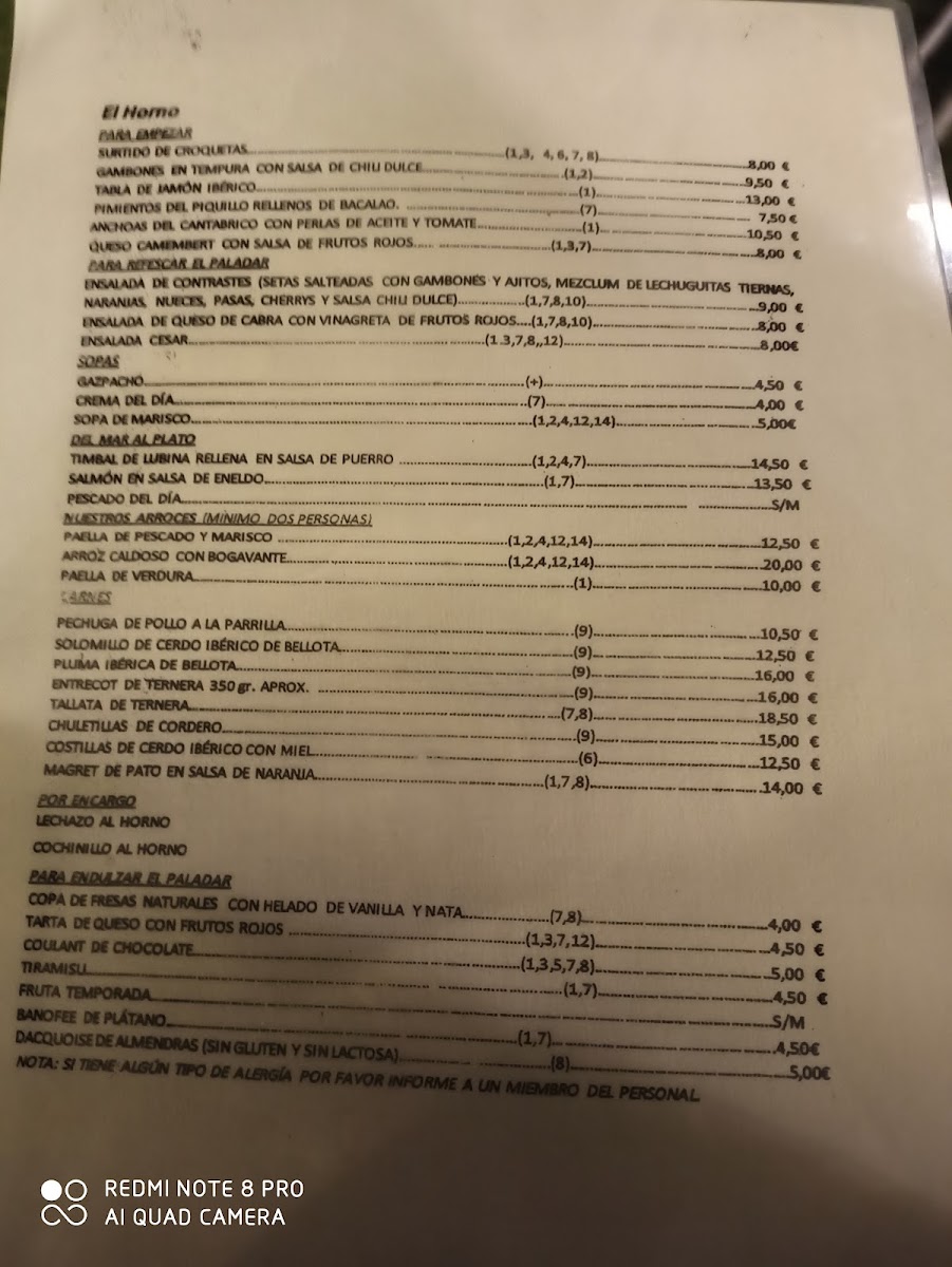 Restaurante el Horno Menu 10