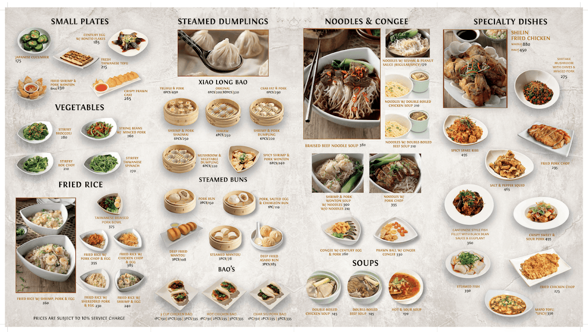 Shi Lin Trinoma Menu 1