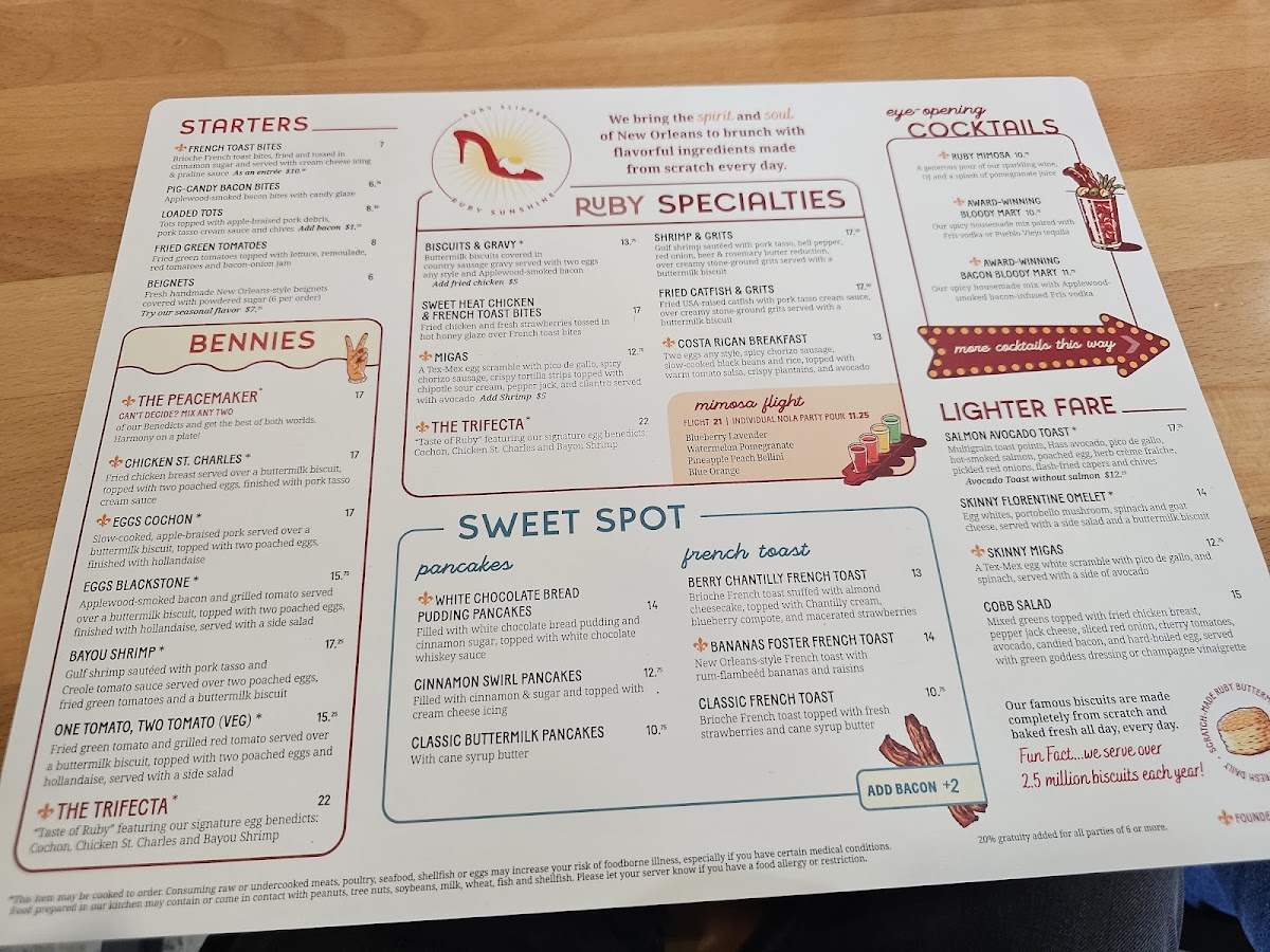 Ruby Slipper Menu 10