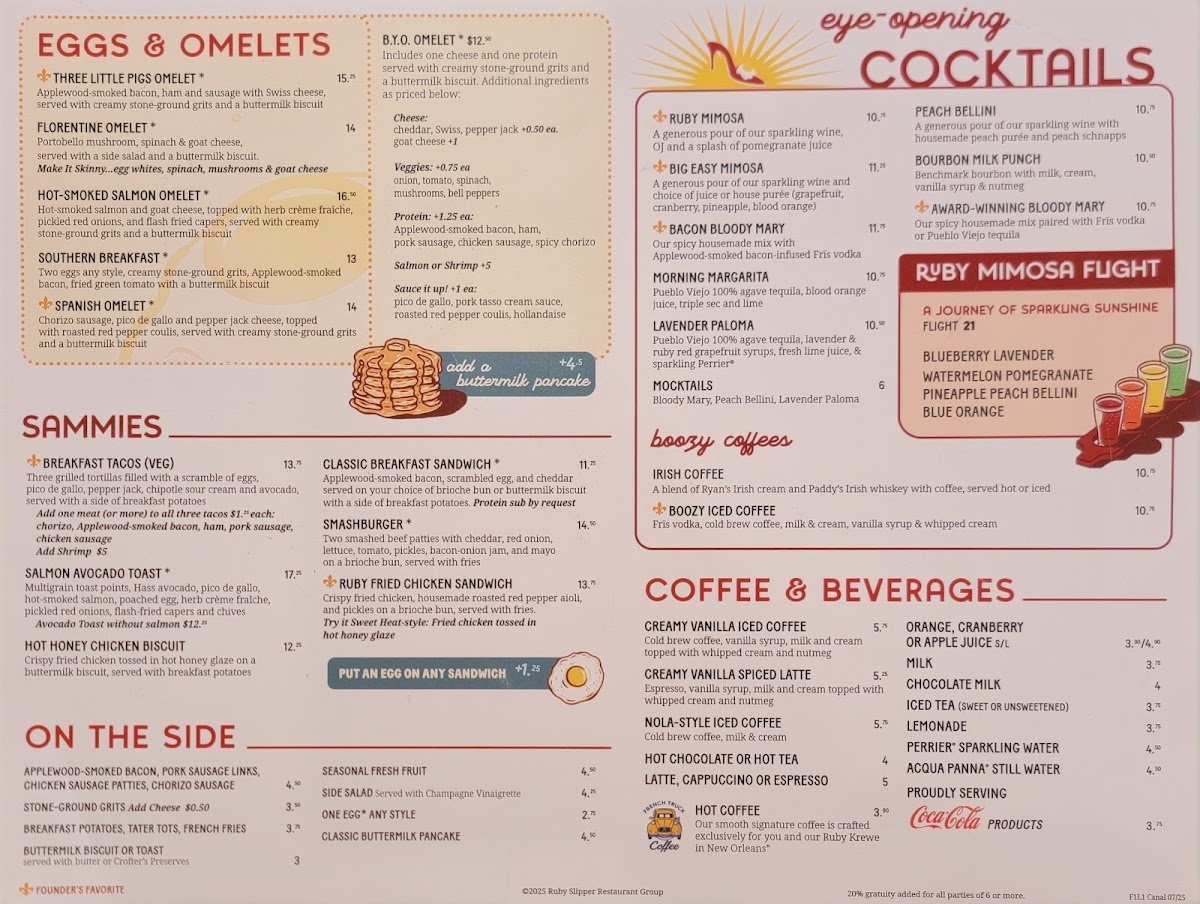 Ruby Slipper Menu 2