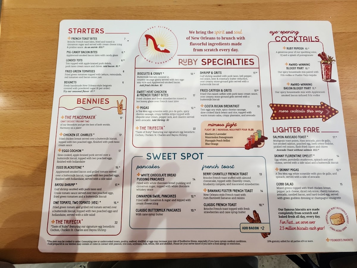 Ruby Slipper Menu 4