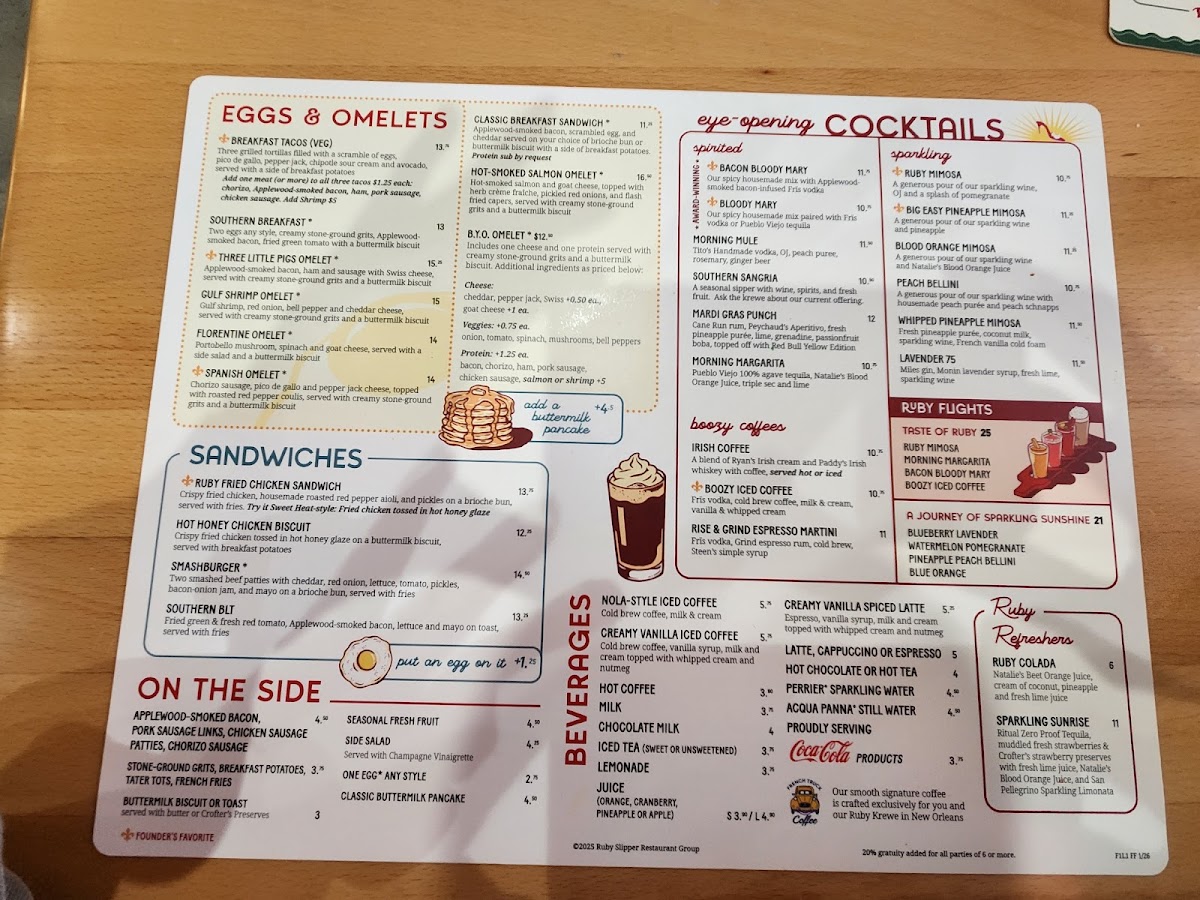 Ruby Slipper Menu 5