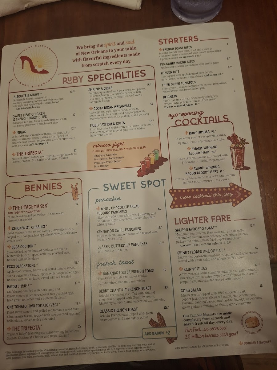 Ruby Slipper Menu 8
