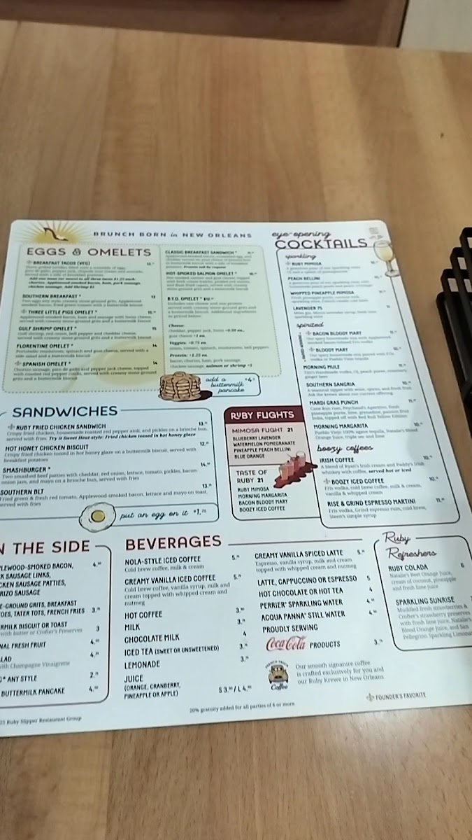 Ruby Slipper Menu 9