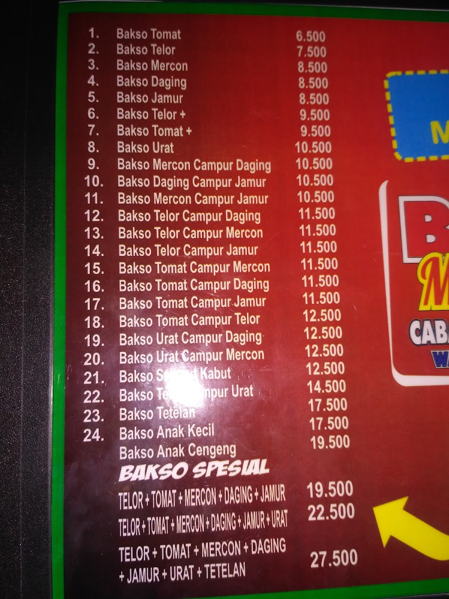 Bakso Mercon 11 Menu 1