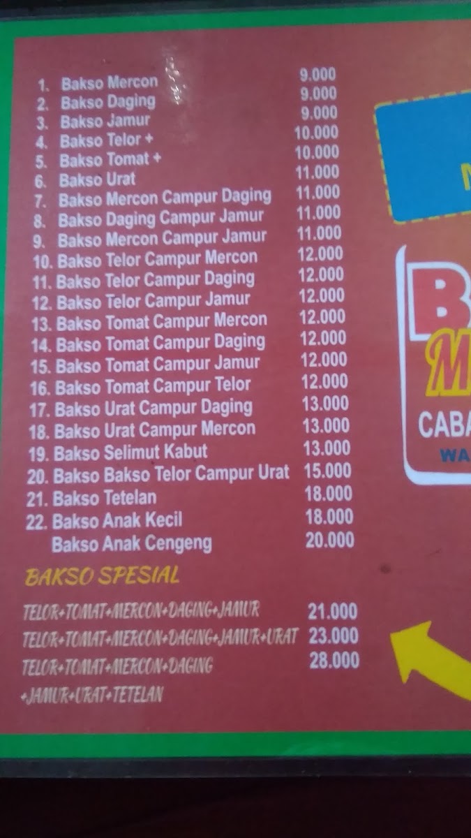Bakso Mercon 11 Menu 3