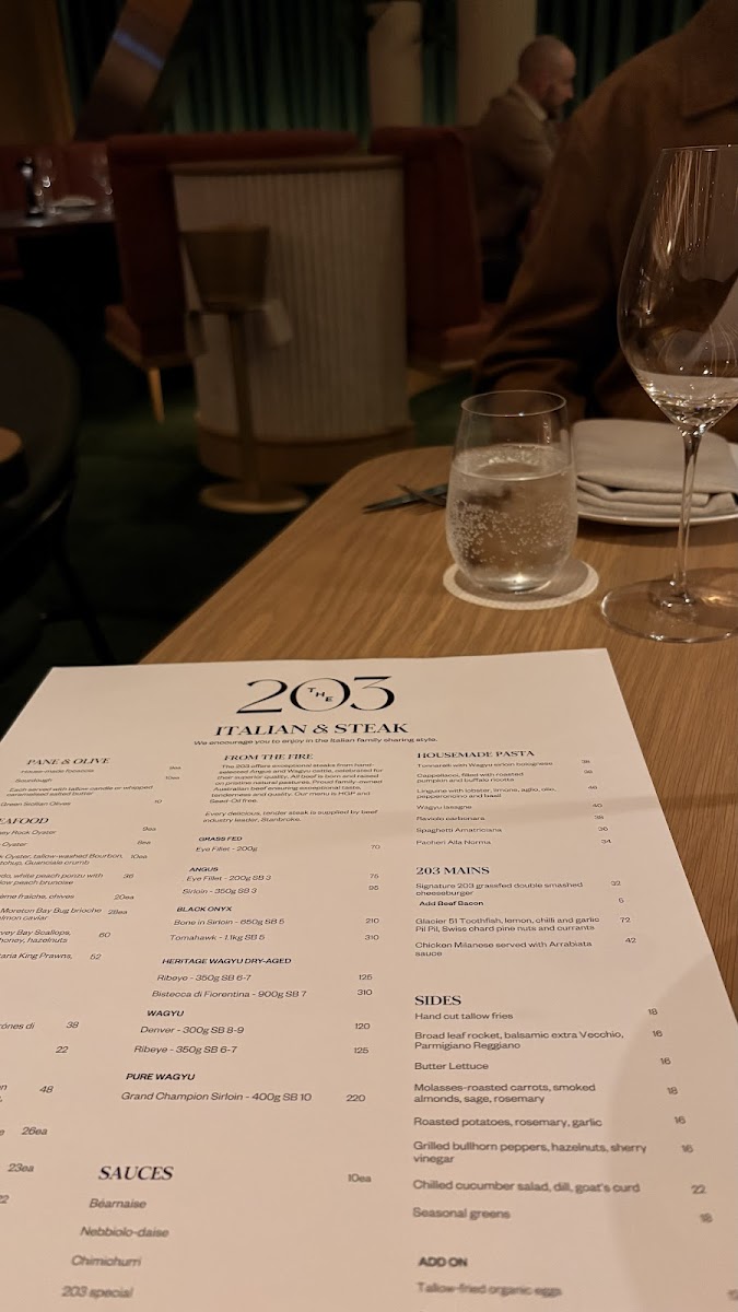 The 203 Menu 2