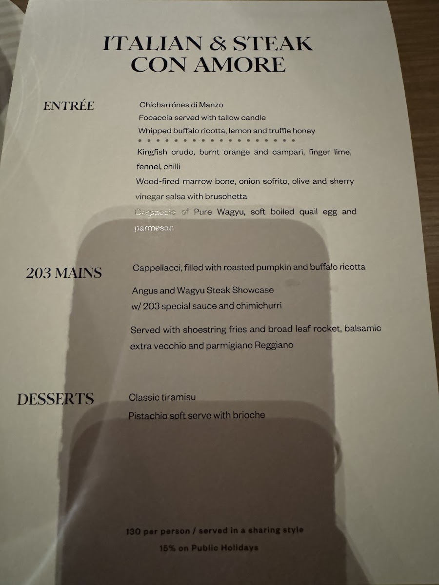 The 203 Menu 7