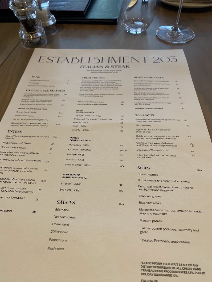 The 203 Menu 8
