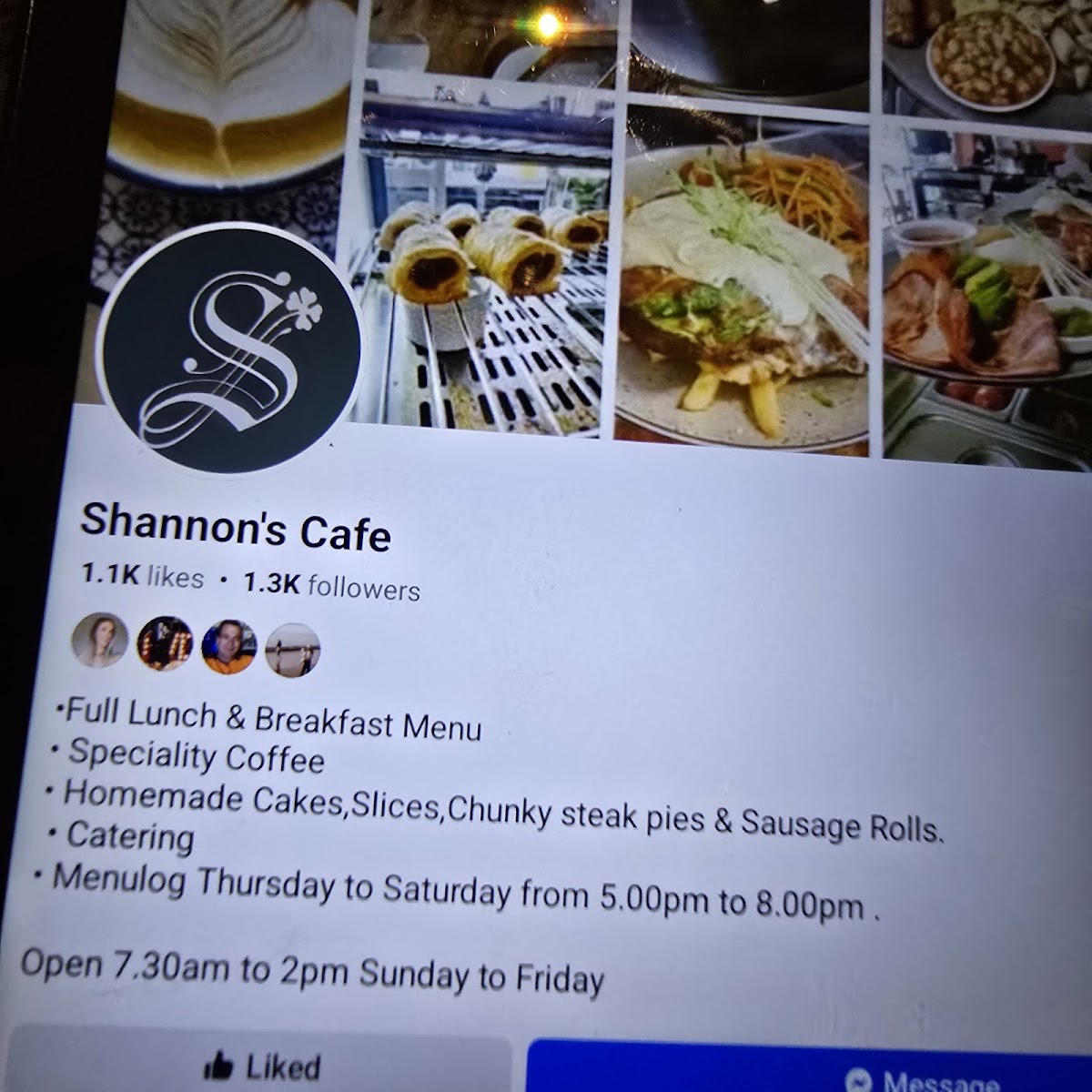 Shannon's Cafe Menu 4