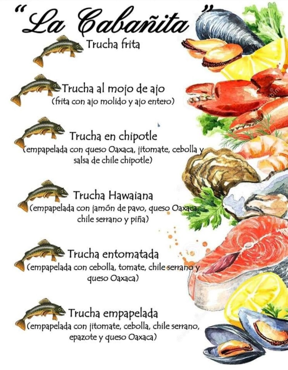 'Truchas, La Cabañita', San José Villa de Allende Menu 1