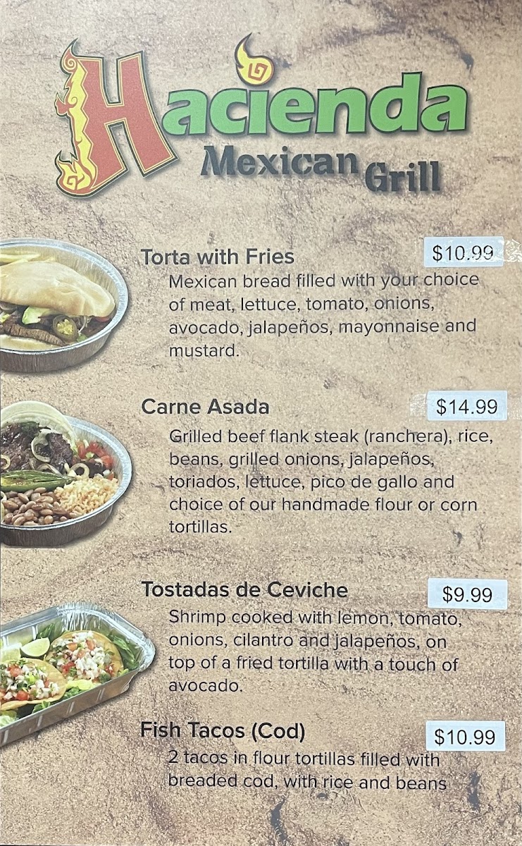 Hacienda Mexican Grill Menu 1