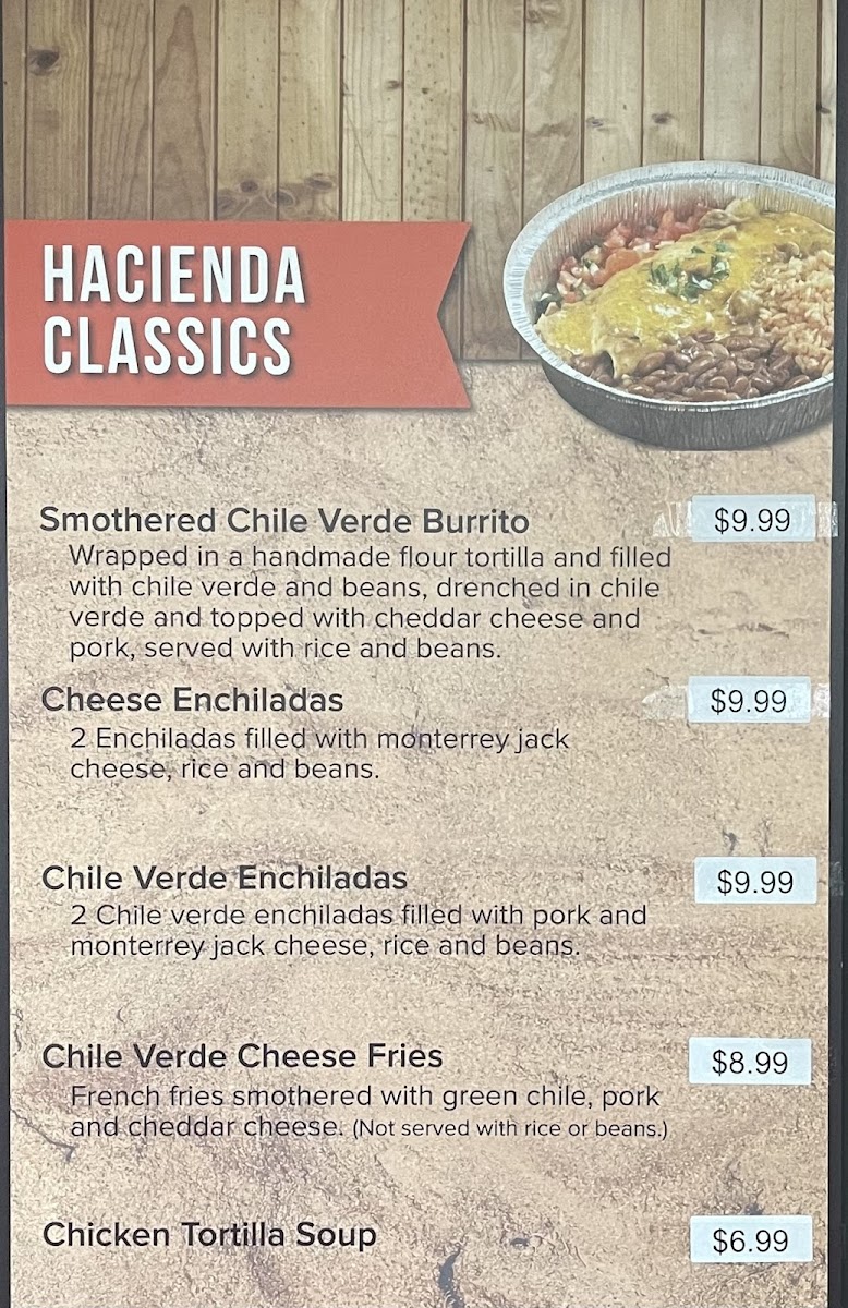 Hacienda Mexican Grill Menu 3