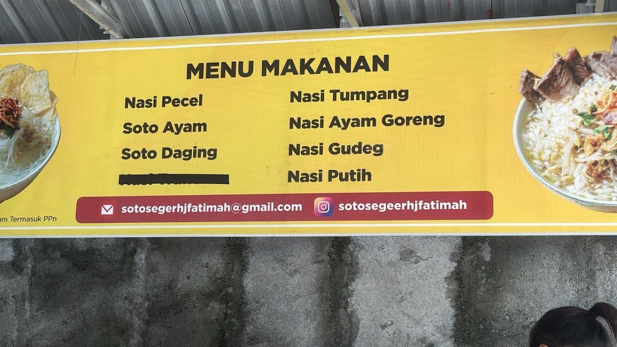 Soto Segeer Hj.Fatimah Colomadu Menu 1