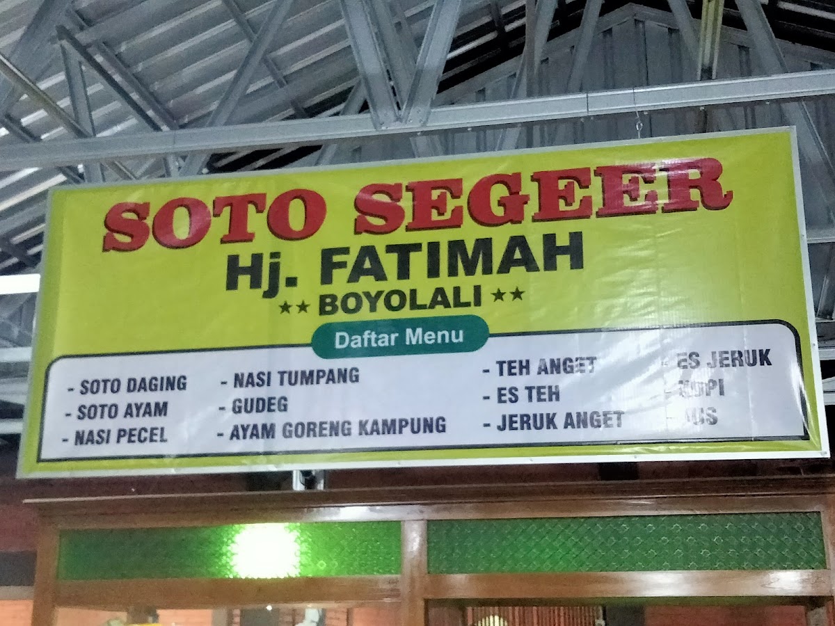Soto Segeer Hj.Fatimah Colomadu Menu 2