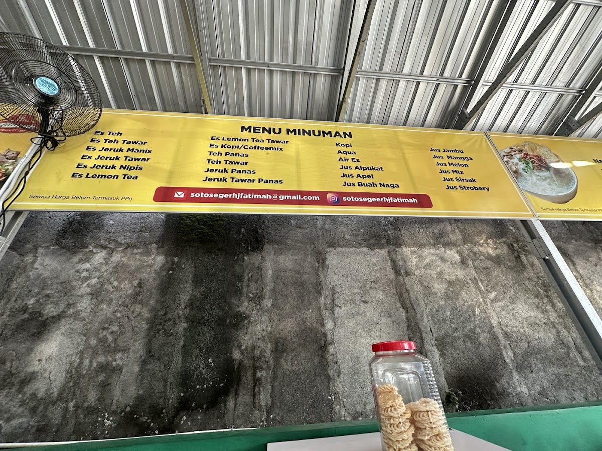 Soto Segeer Hj.Fatimah Colomadu Menu 5