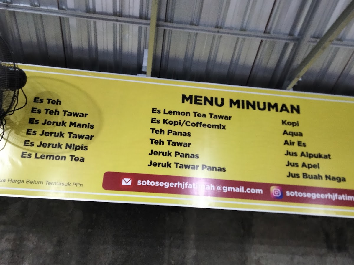 Soto Segeer Hj.Fatimah Colomadu Menu 7