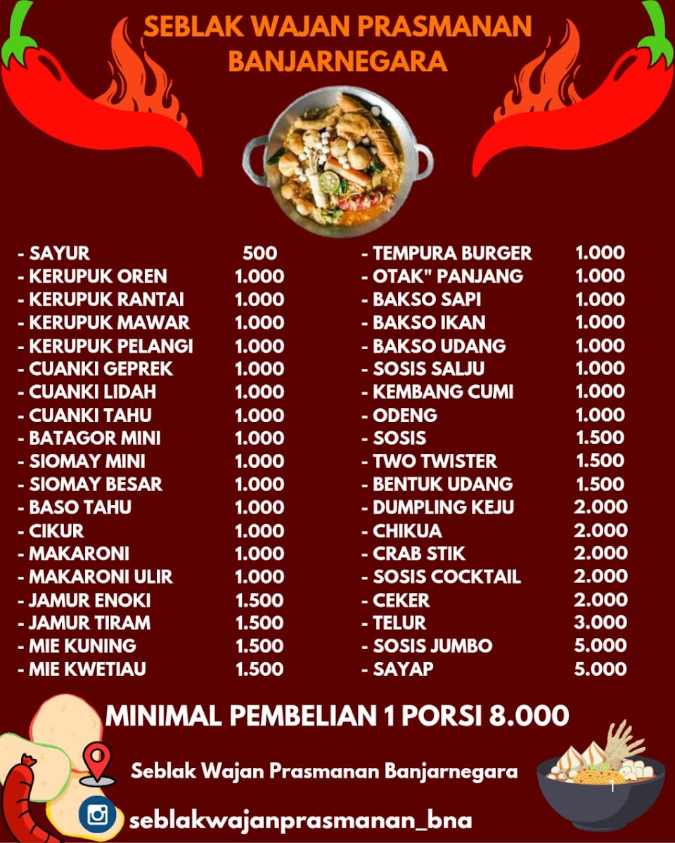 Seblak Wajan Prasmanan Banjarnegara Menu 1