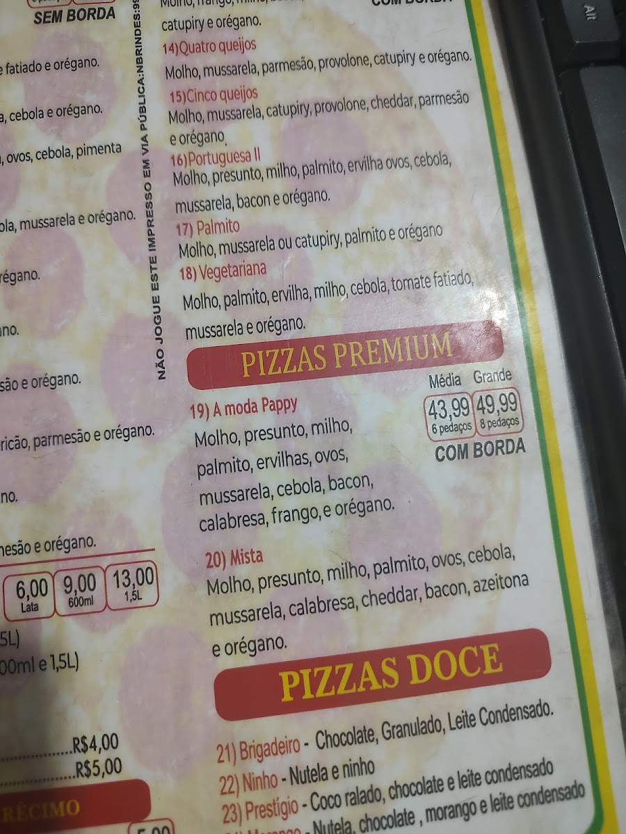 Pappy Pizza Delivery Menu 2