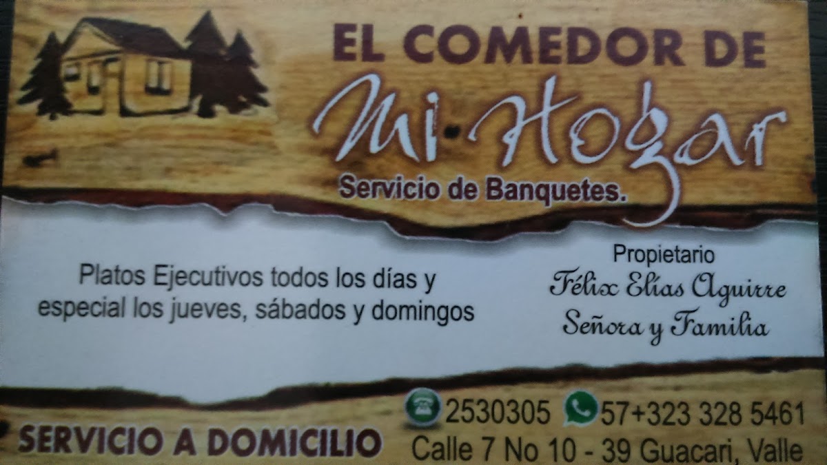 El Comedor De Mi Hogar. Menu 1