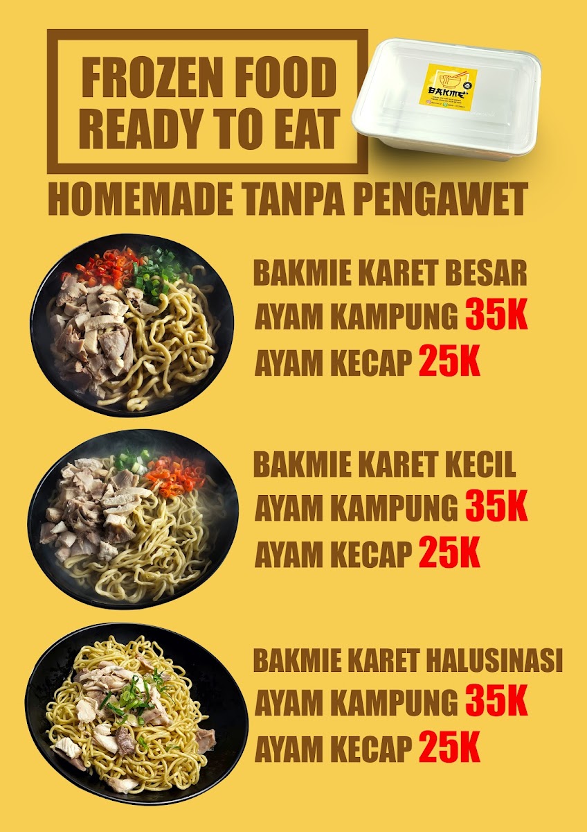 Bakmie Karet Bakme Menu 1