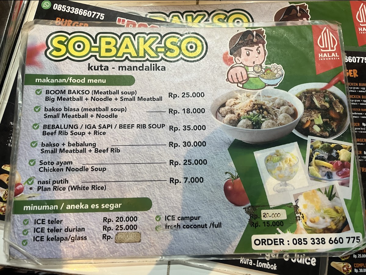 Boom Burger Menu 1